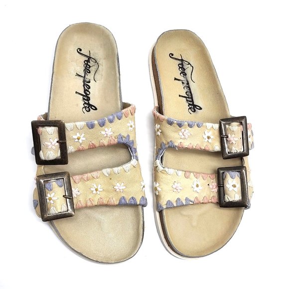 NEW Free People Wildflower Embroidered Floral Leather Sandals 10 / 40 - Picture 3 of 7